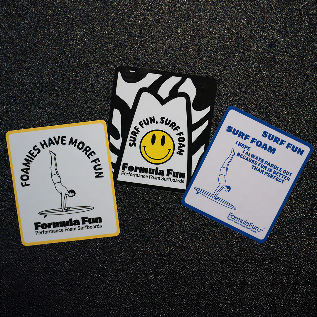 Fourm Sticker Formula Fun Logo Sticker Pack – 3 Bold Waterproof Stickers for Foam Fans